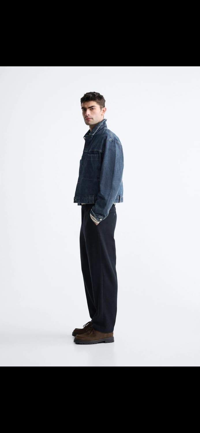 자라 네이비 턱 팬츠 상품이미지1