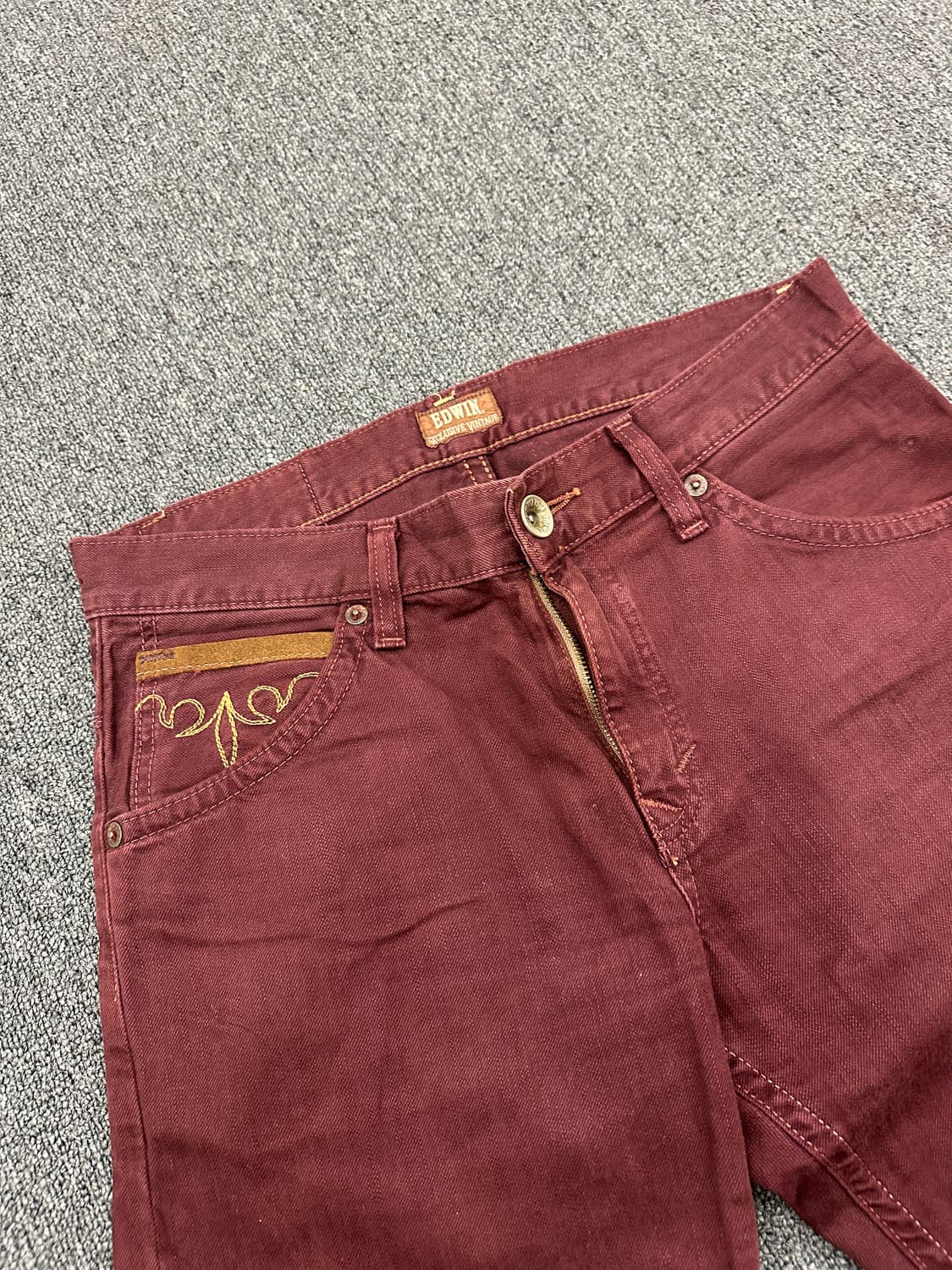 32) 에드윈 웨스턴 데님팬츠 버건디 상품이미지5