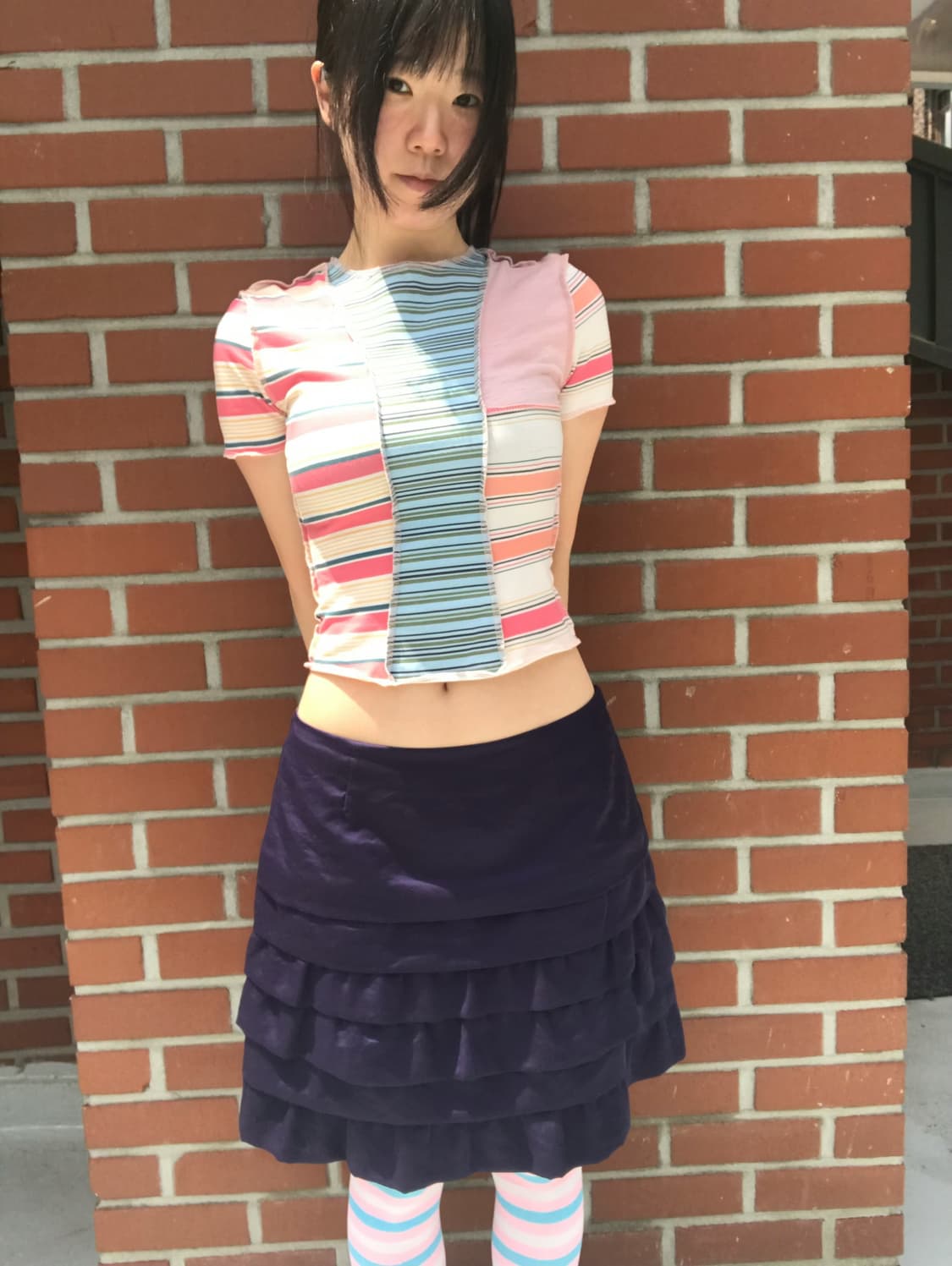 vintage stripe pattern corp top 상품이미지6