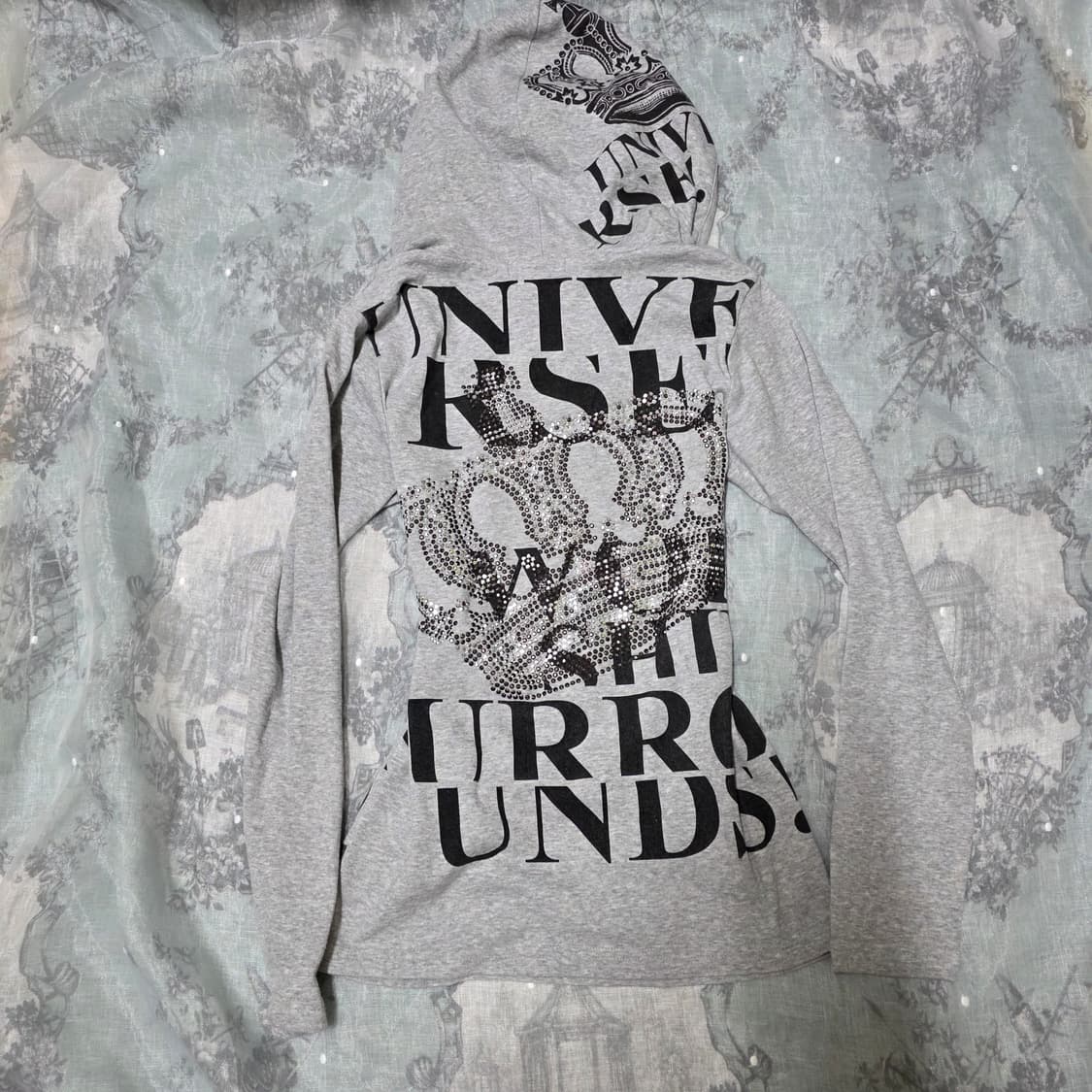 빈티지 왕관 레터링 큐빅 긴팔 탑 펑크 y2k 상품이미지2