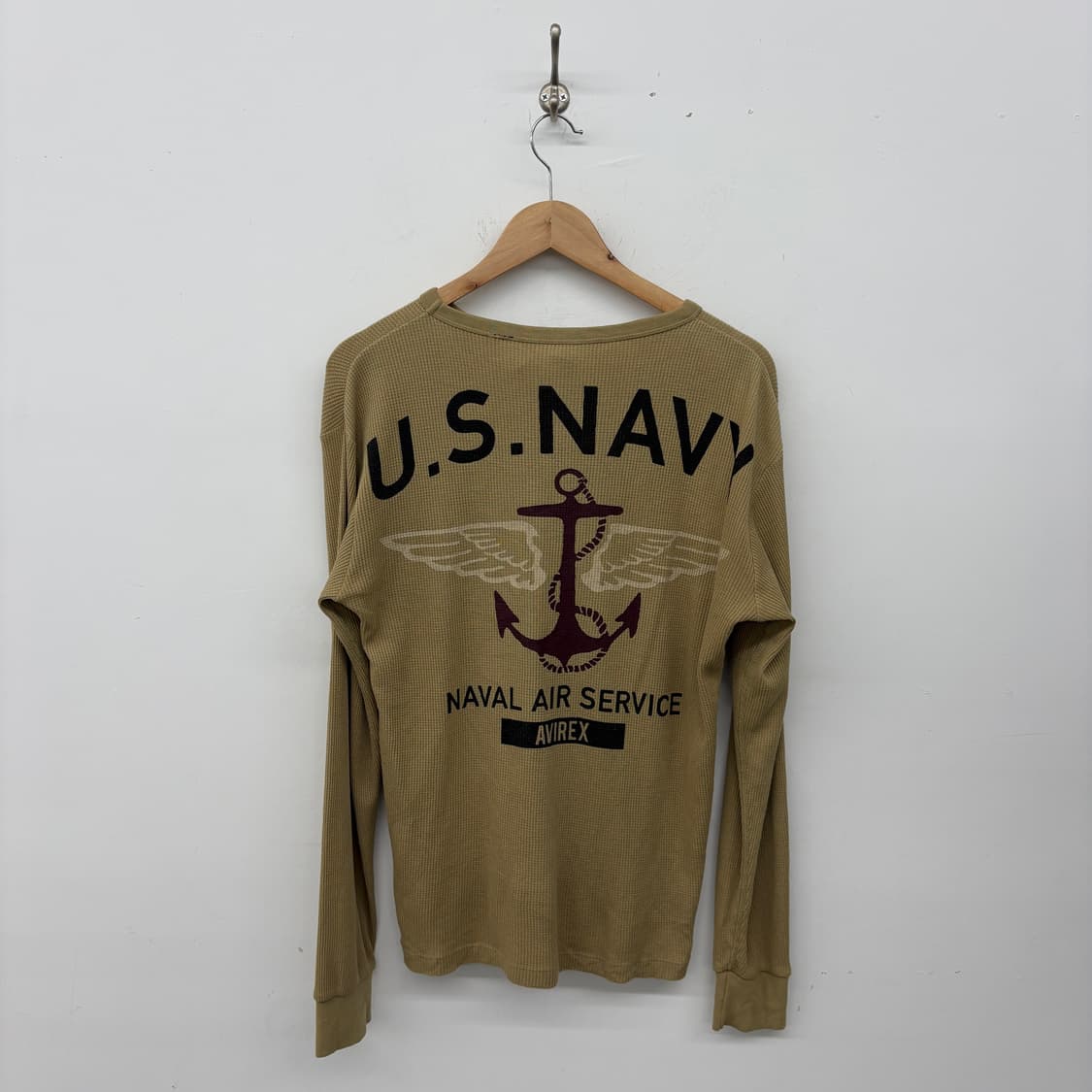 아비렉스 U.S.NAVY 와플 긴팔 티셔츠 남m 상품이미지3