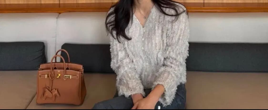 더모노 시스루 날개 가디건 베이지  상품이미지1