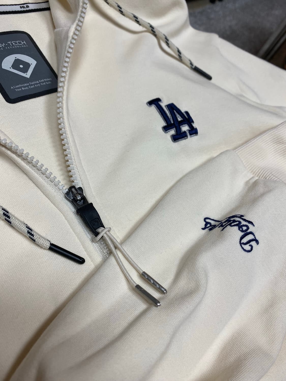 LA 다저스 mlb 후드집업 100~105 XL 크림색 상품이미지2