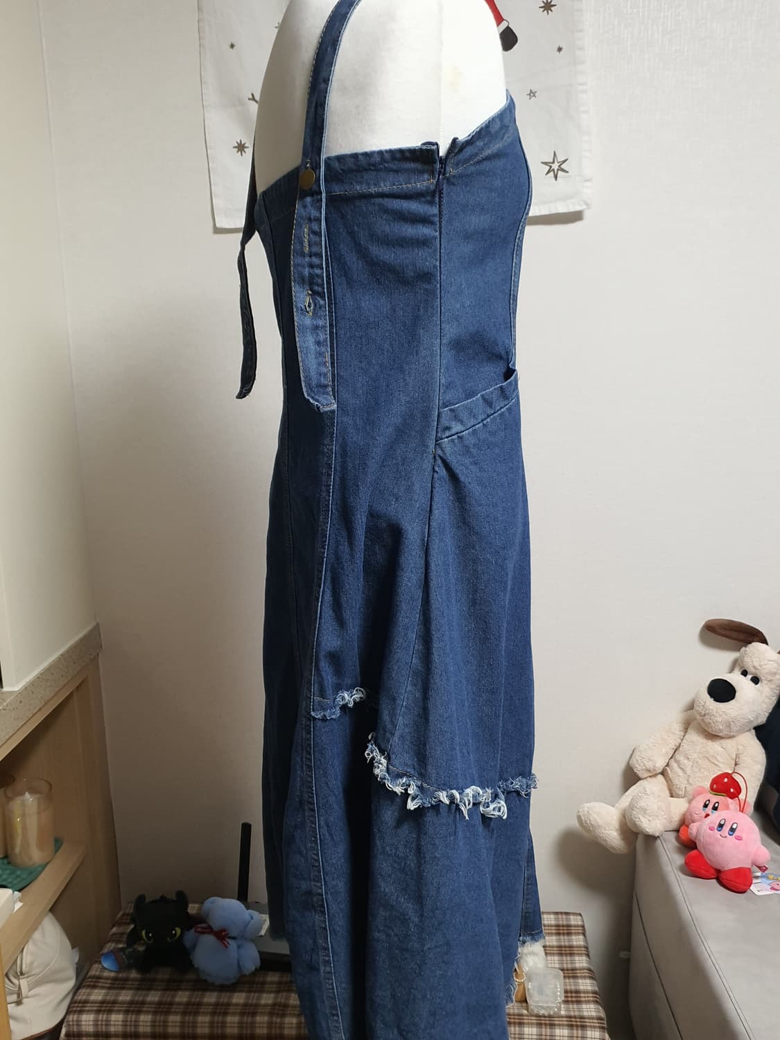 [빈티지] 데님 멜빵 롱 원피스 청멜빵 스커트 상품이미지3