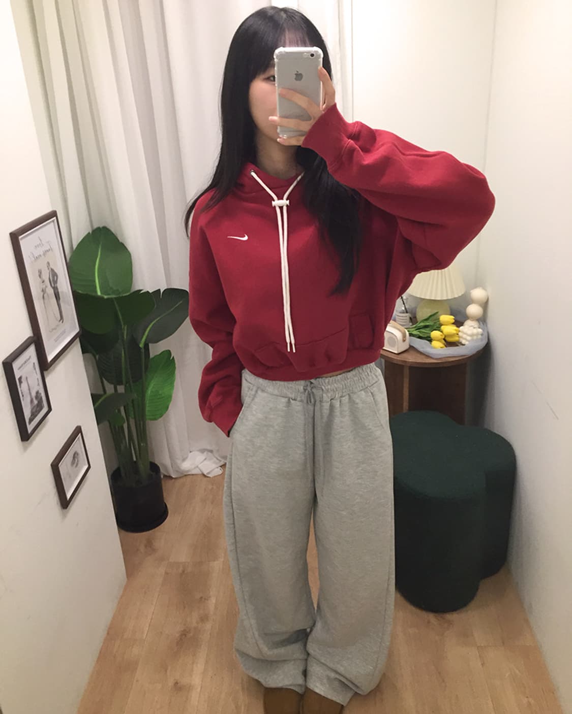 여성 나이키 크롭 후드티 100 상품이미지1