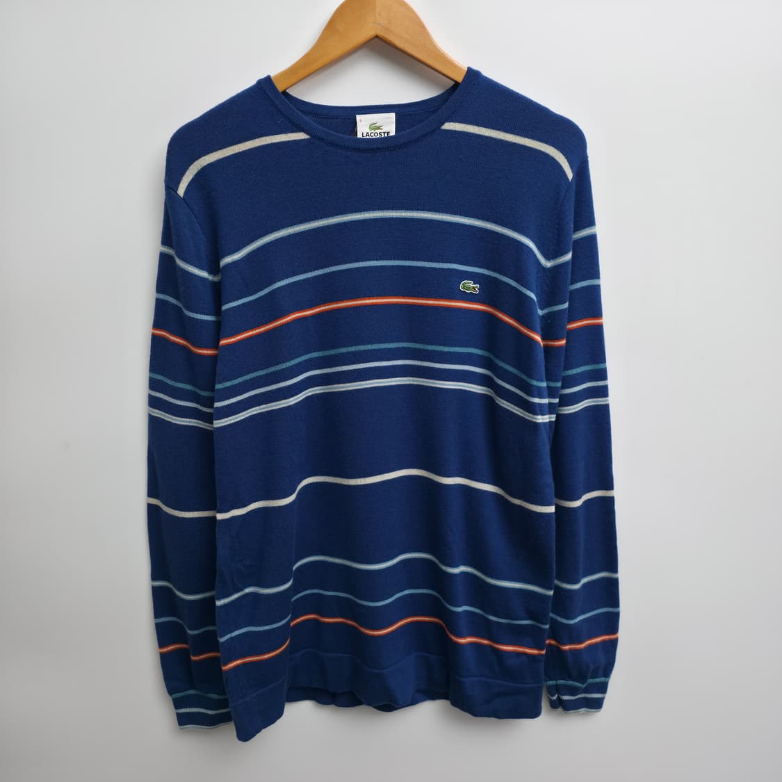 [XL] 라코스테 스트라이프 니트 긴팔티 블루 상품이미지1