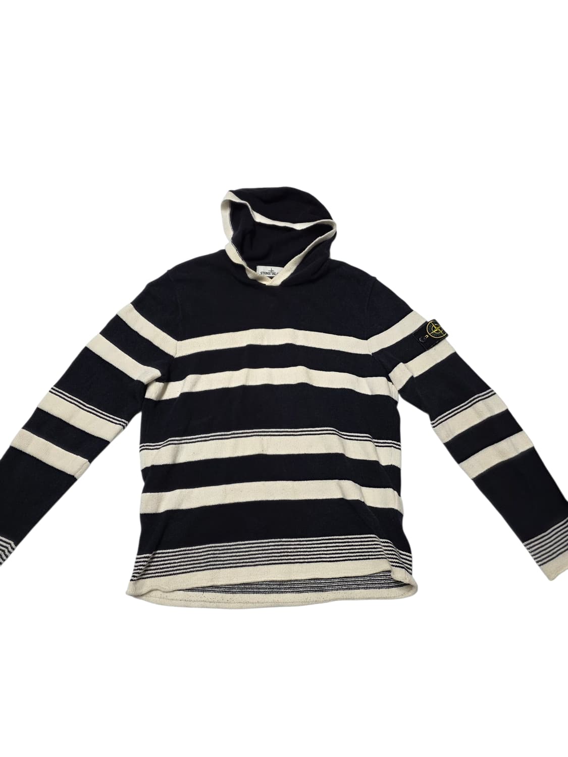 스톤아일랜드 네이비 화이트 후드니트 긴팔 100 (70 54) 상품이미지1