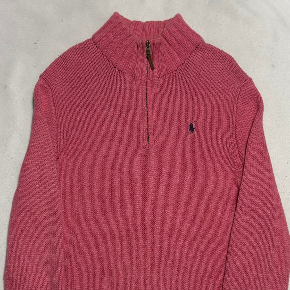 S 폴로랄프로렌 핑크 코튼 반집업 니트 상품이미지1