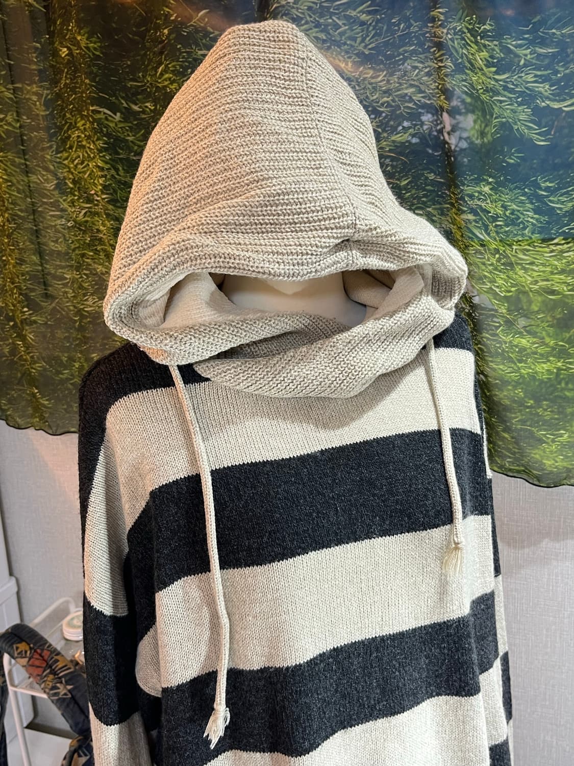 빈티지 스트라이프 후드 니트 상품이미지3