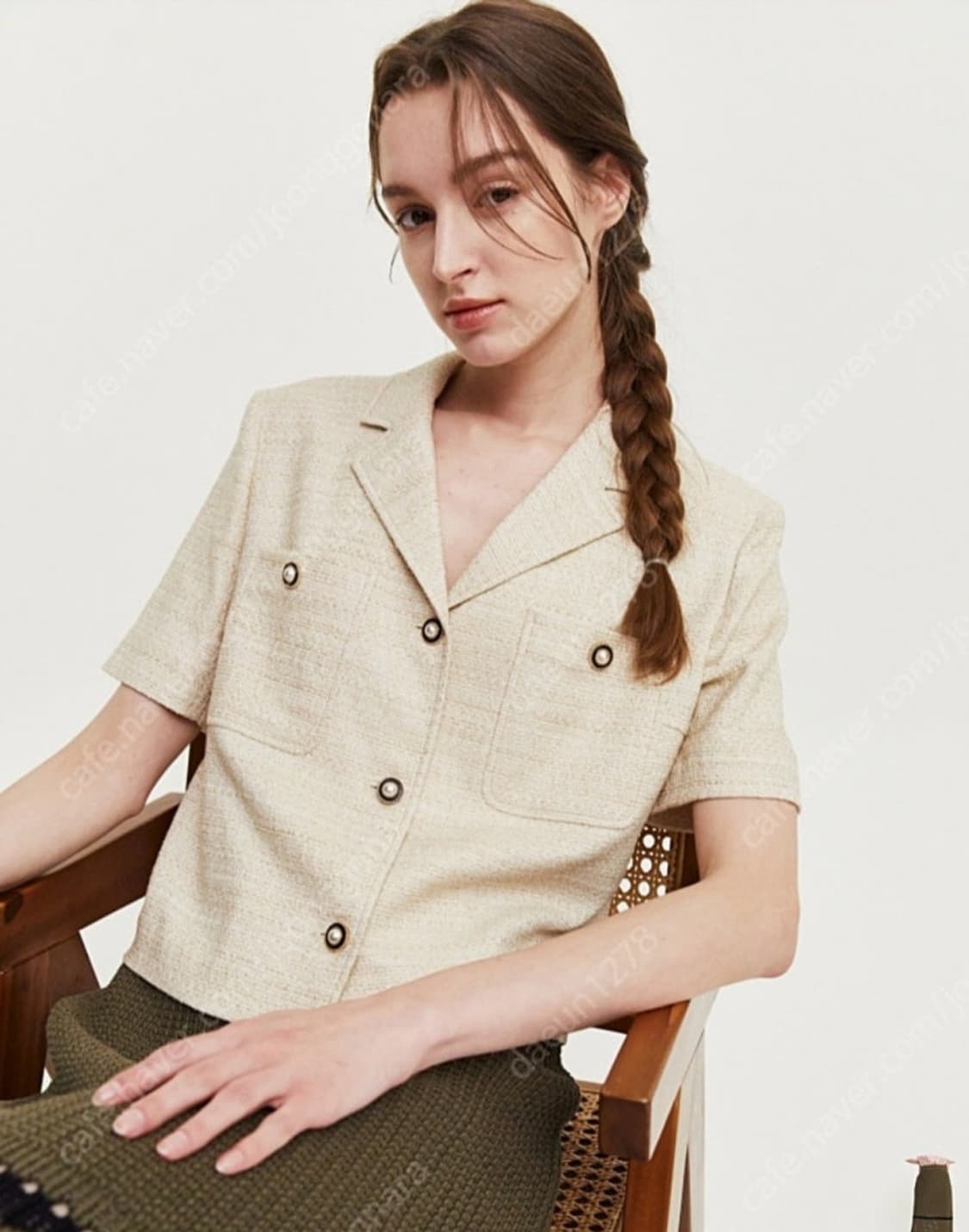 질스튜어트뉴욕 코튼혼방 트위드자켓 S사이즈 상품이미지4