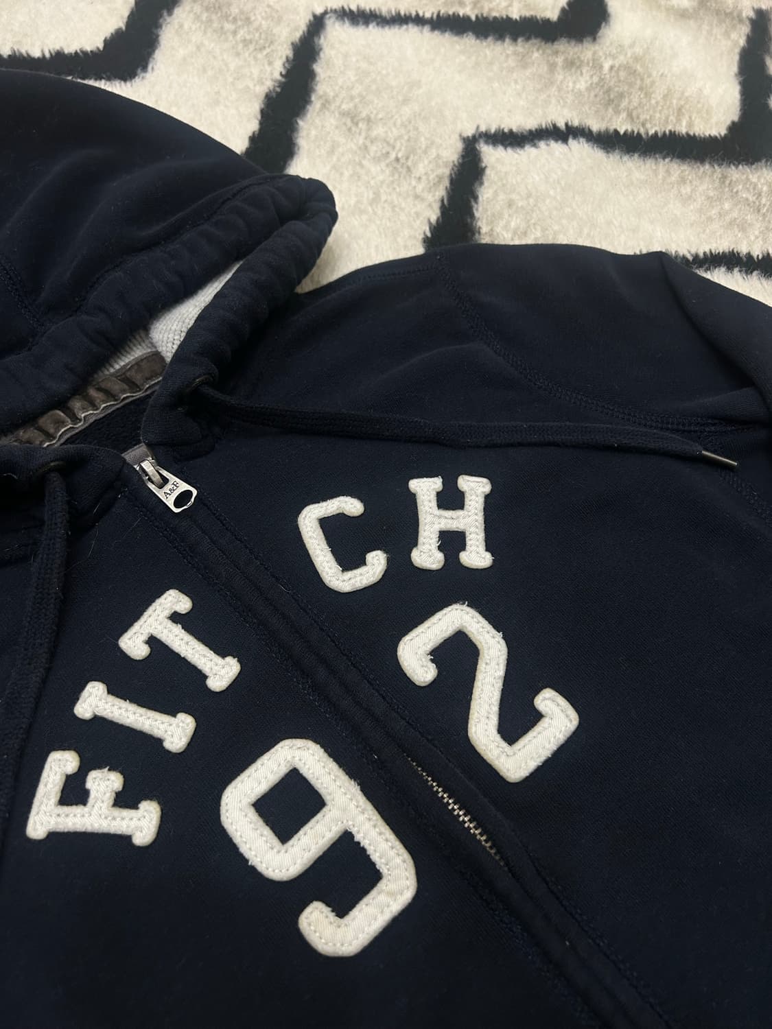 [S]아베크롬비 스펠아웃 후드집업/네이비/기모 상품이미지1