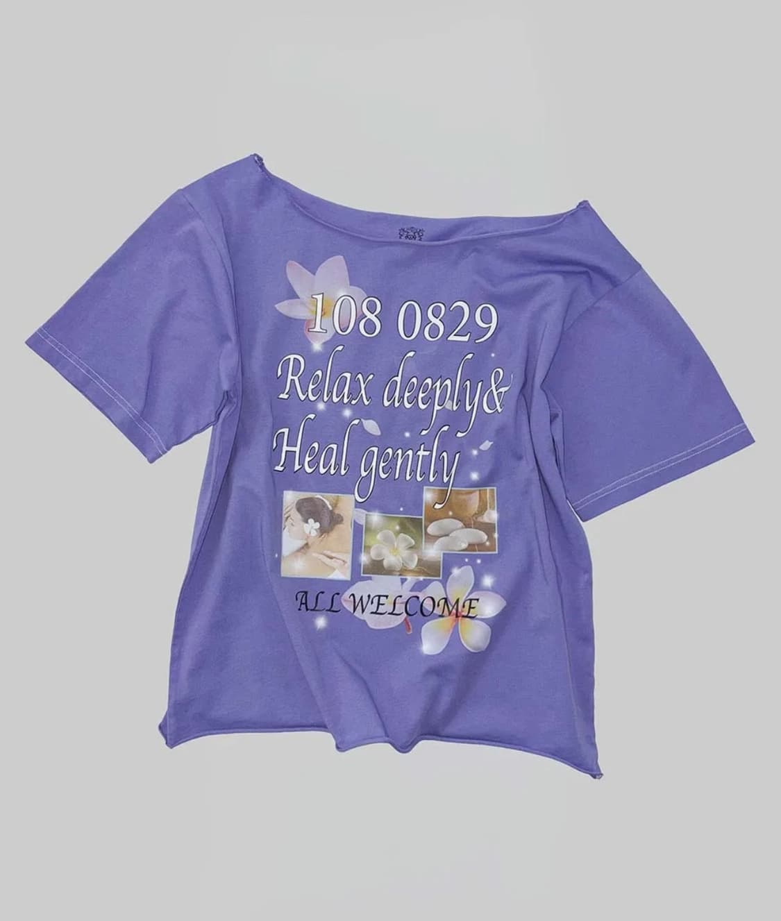 Healing Off-Shoulder Tee Purple (M) 스컬프터 상품이미지1