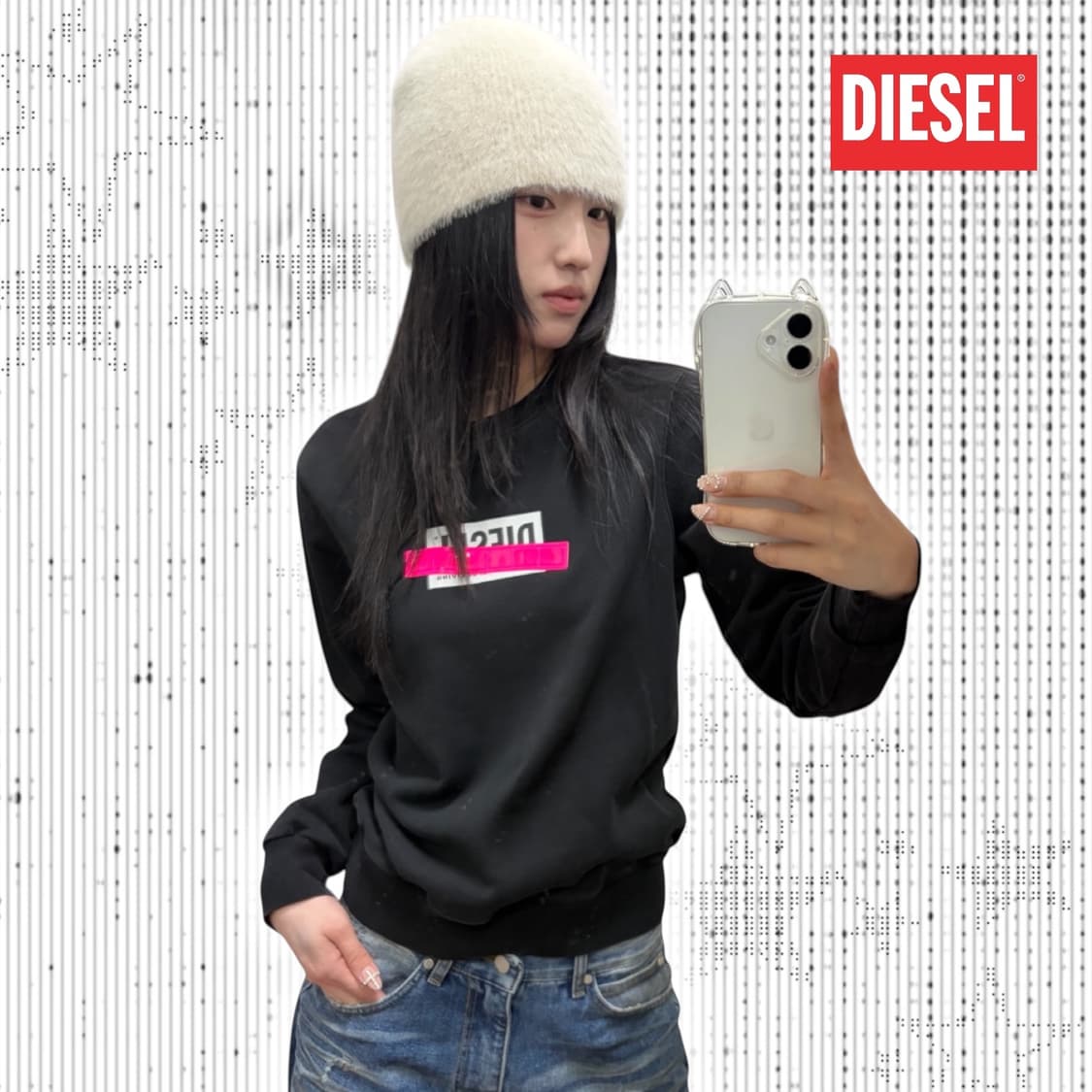 디젤 네온 테이핑 맨투맨 상품이미지1