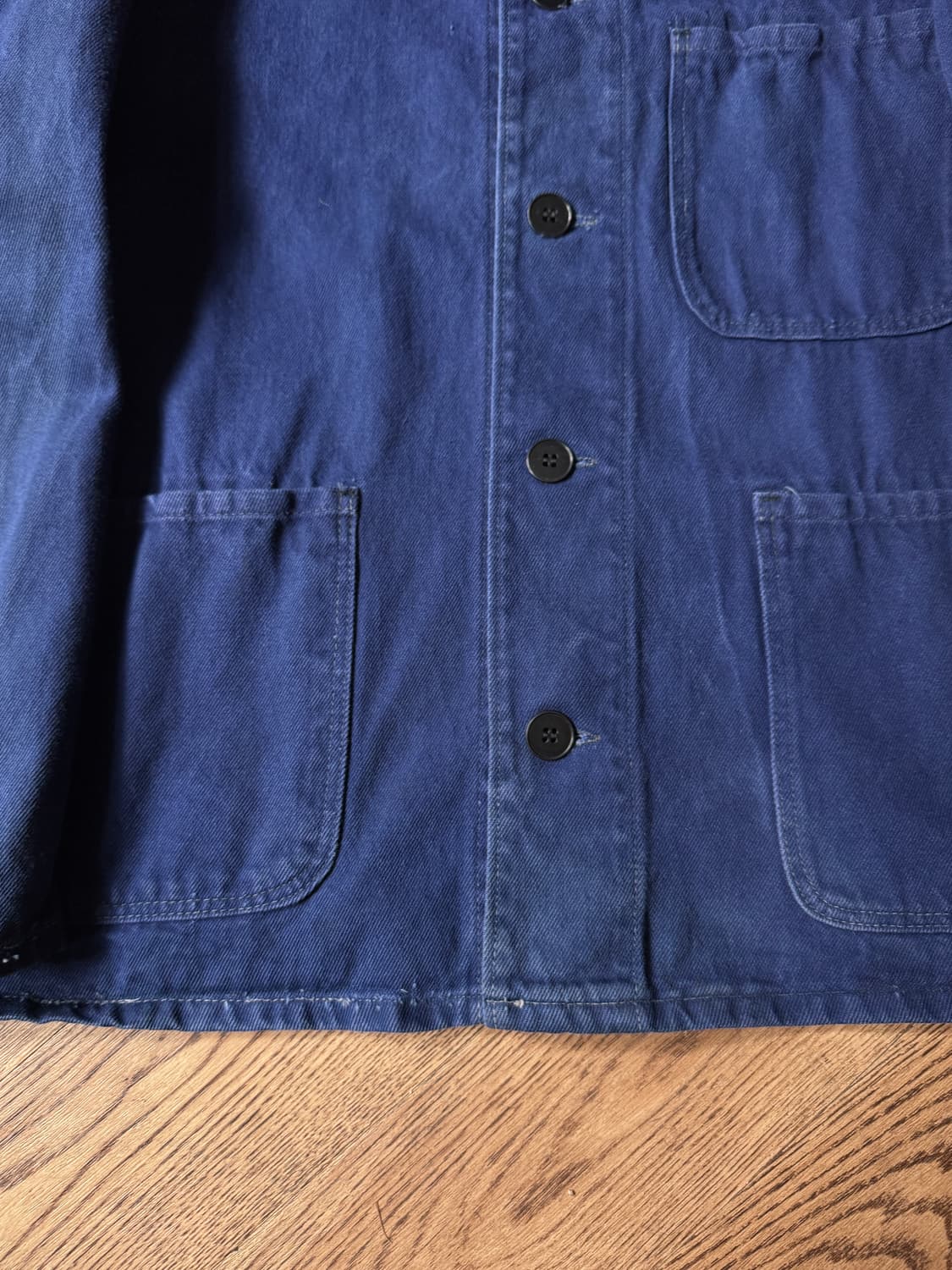 [S]90's 빈티지 네이비 트윌코튼 프렌치 워크 자켓 상품이미지4