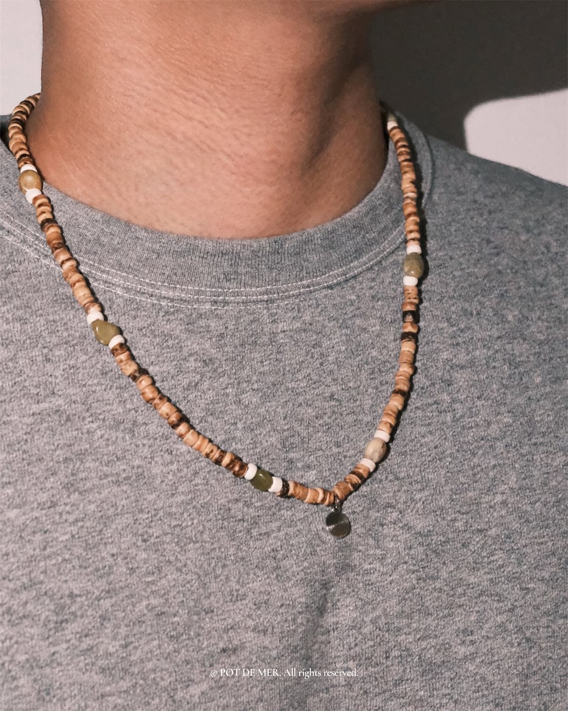 코코넛 옐로우오팔 원석 목걸이 상품이미지1