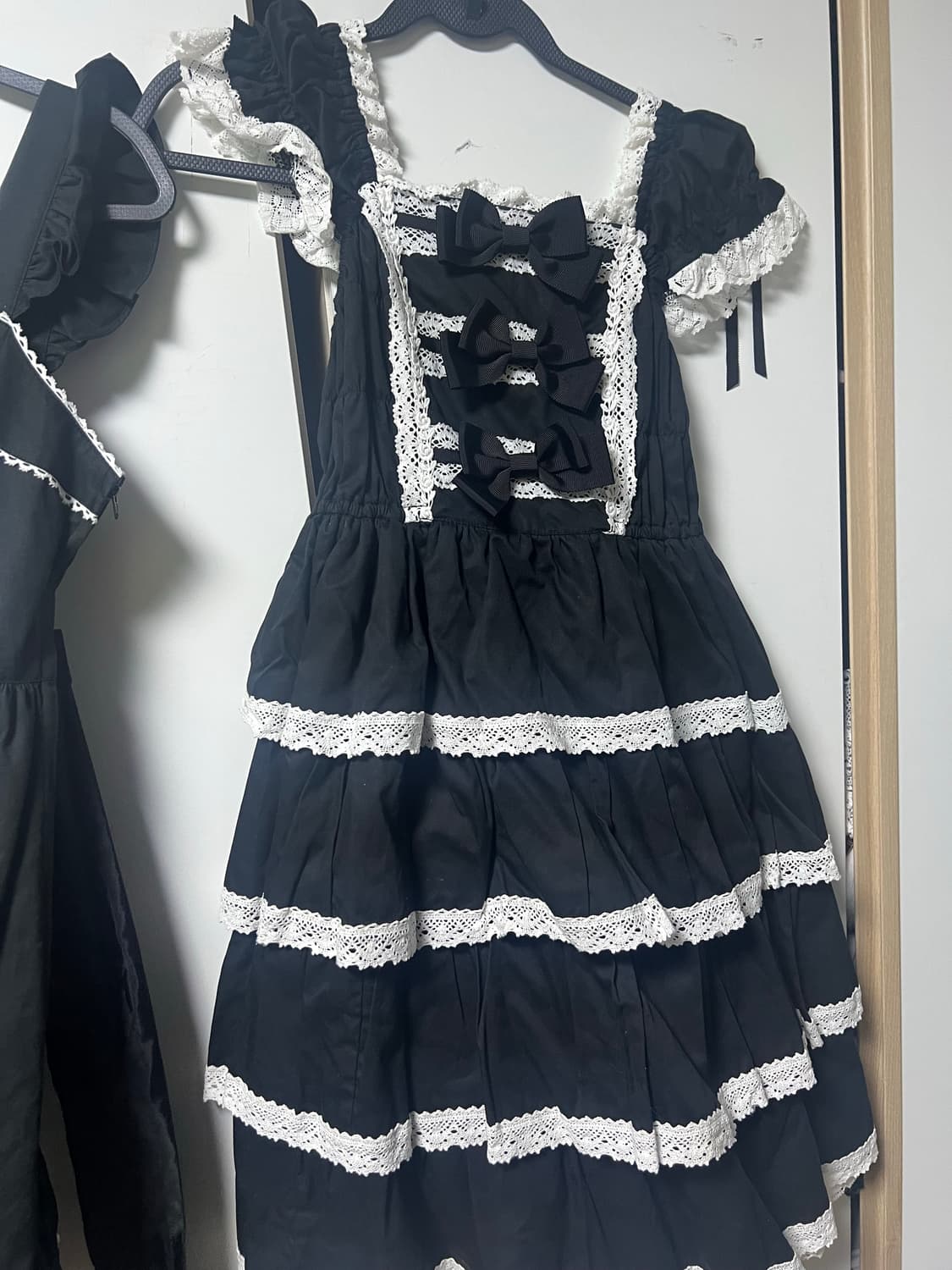 베이비 더 스타 리본밀키슈가 jsk 흑x백 상품이미지3