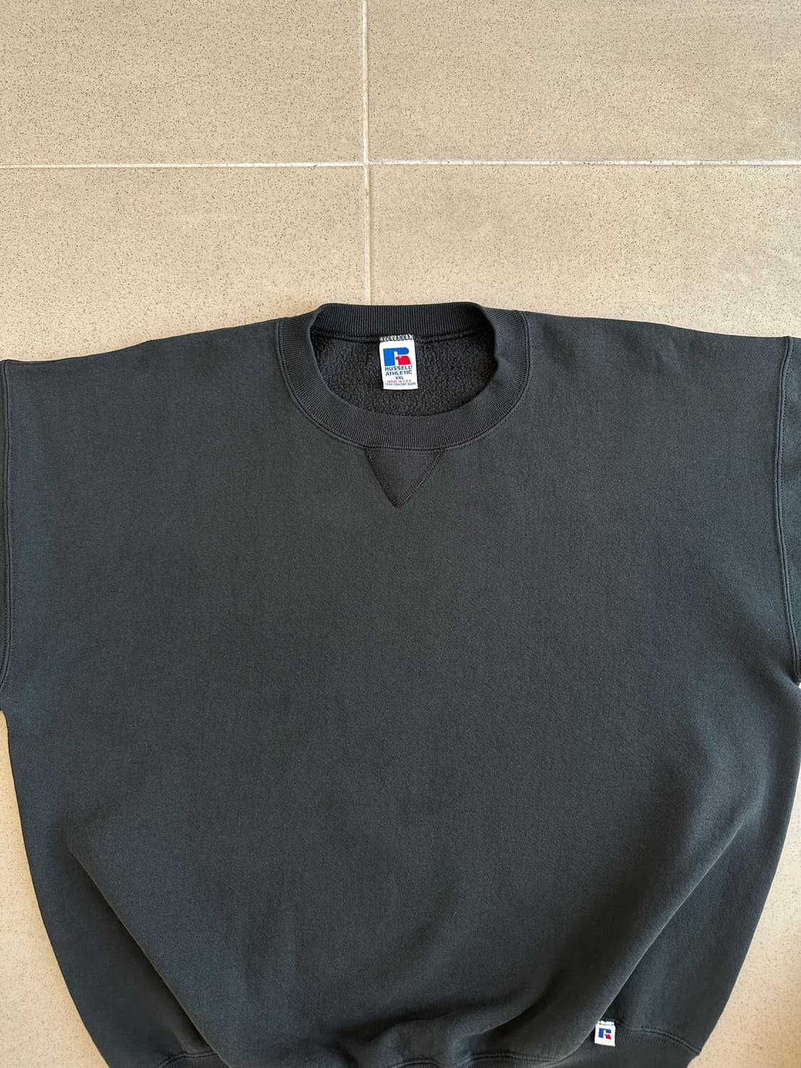 90s 빈티지 러셀 스웻셔츠 블랙 XXL USA 상품이미지4
