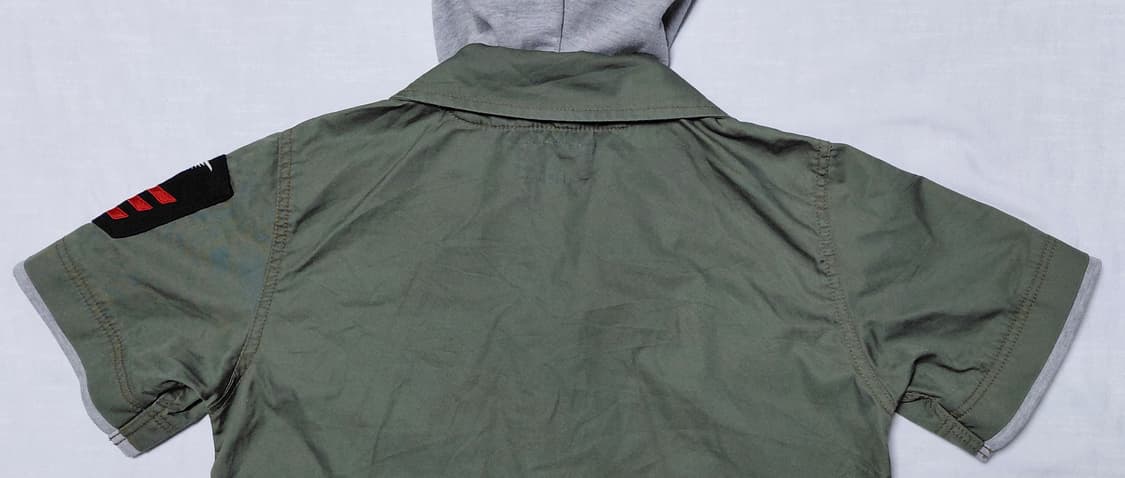 [M] 아비렉스(AVIREX) 밀리터리 패치 레이어드 반팔 후드 셔츠 상품이미지8