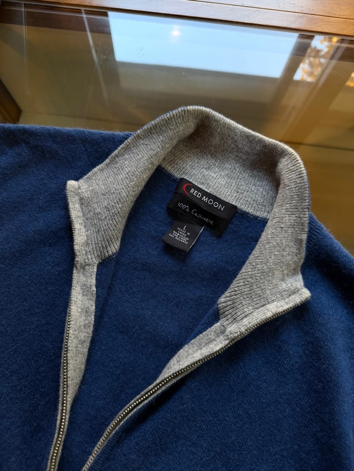 레드문 캐시미어 짚업 니트 100 상품이미지8