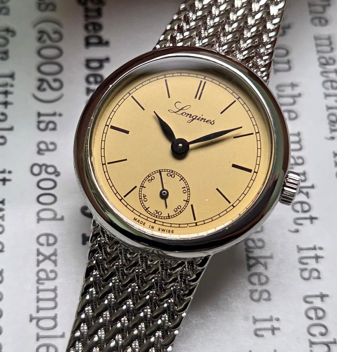 레어] 빈티지 론진 독립초침 샴골판 수동 메커니컬 여성용 브레이슬릿 ve 상품이미지2