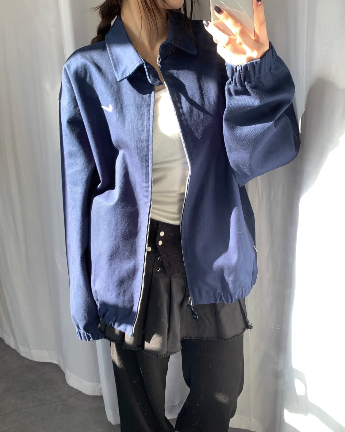 Nike 나이키 스우시로고 블루 코튼 자켓 상품이미지7