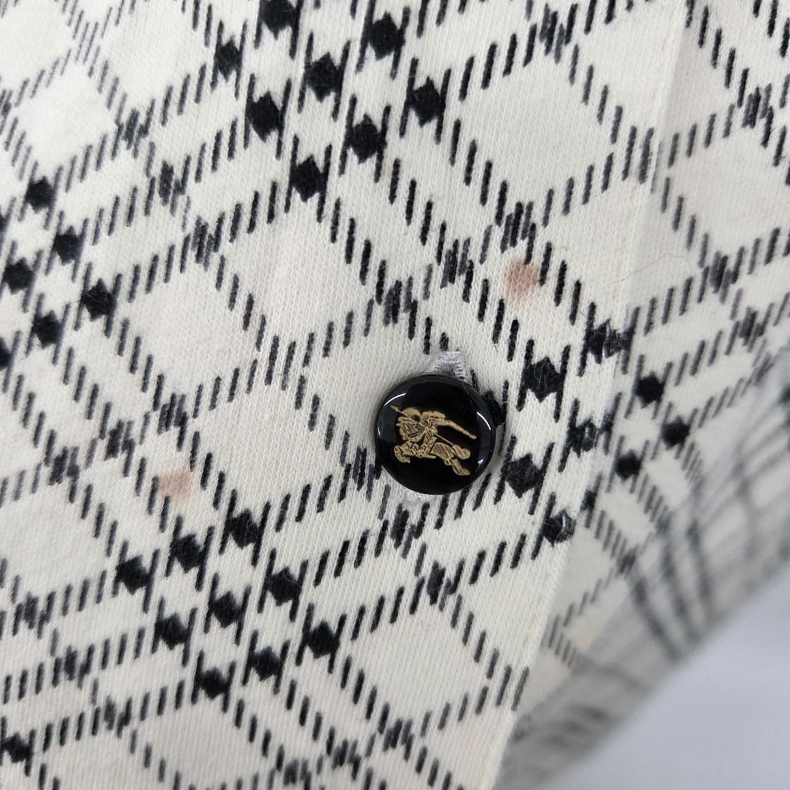 버버리 깅엄체크 긴팔 버튼 니트가디건 셔츠 여L 상품이미지6