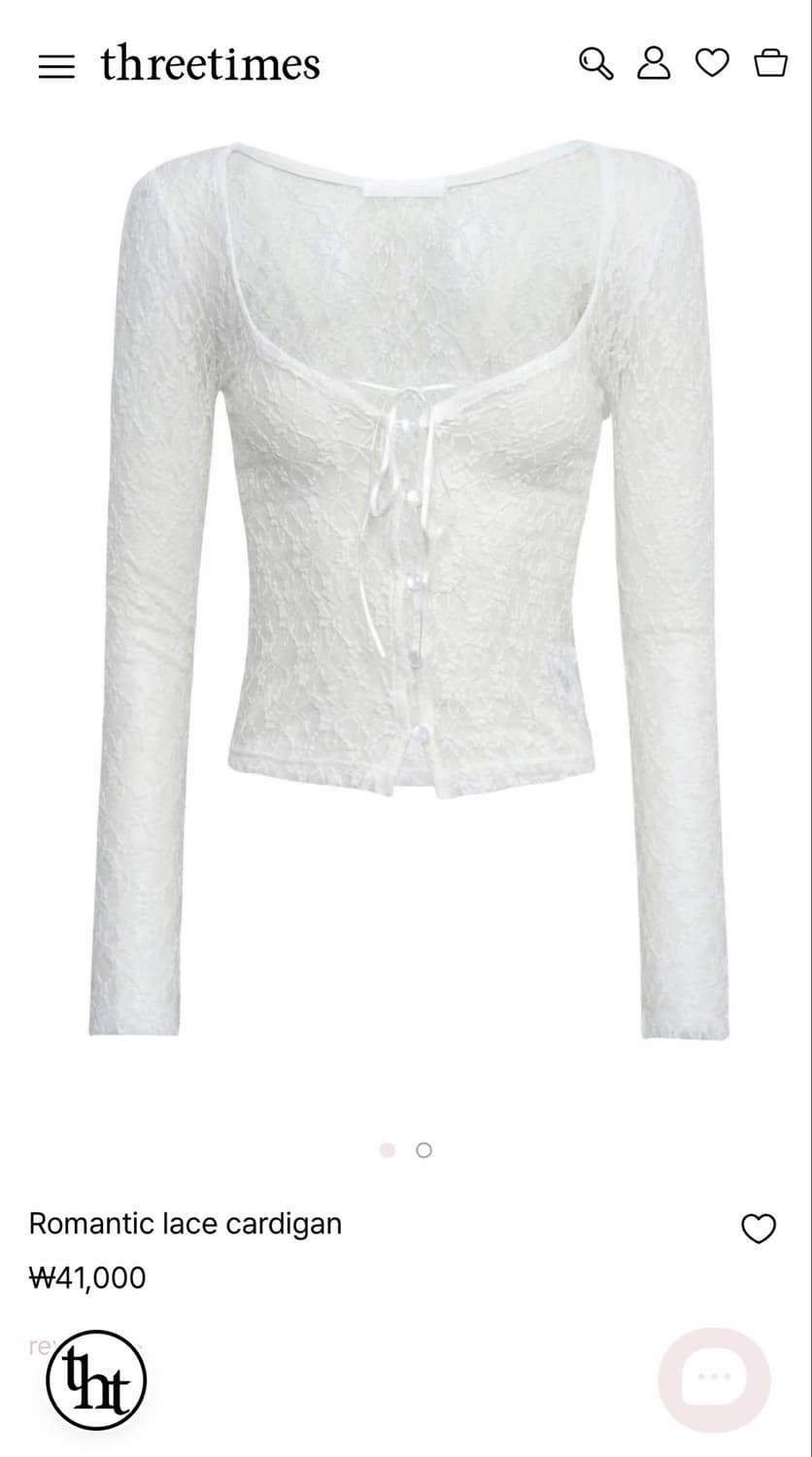쓰리타임즈 로맨틱 레이스 가디건 Romantic lace cardigan 상품이미지4