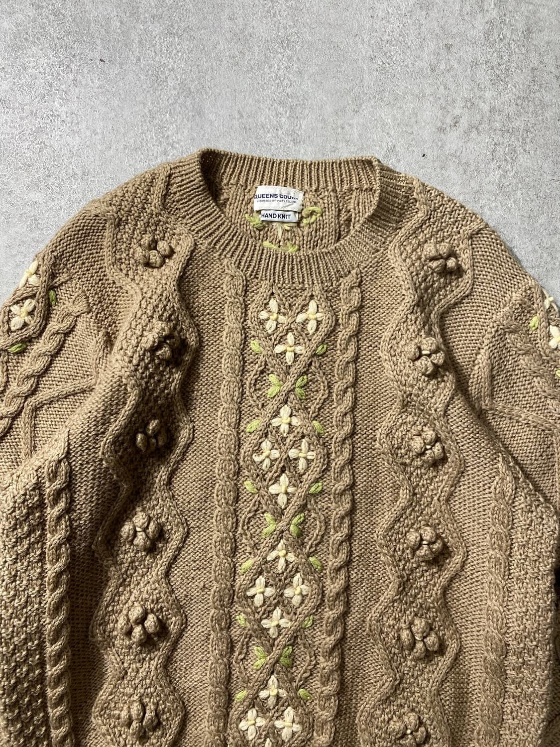 [L] QUEENS COURT 플라워 패턴 울 핸드니트 상품이미지2