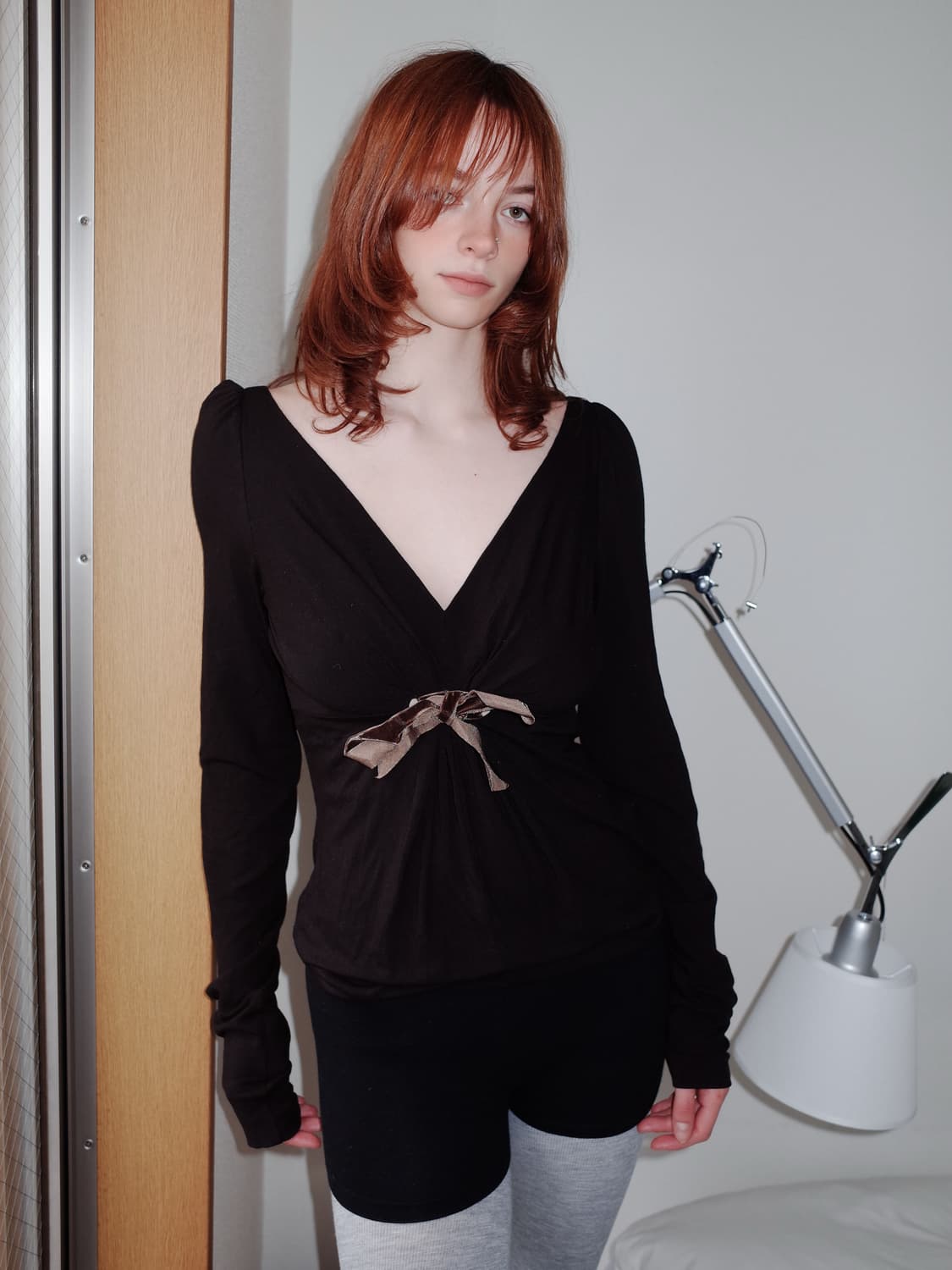 막스마라 딥 브이넥 리본 타이 탑 상품이미지1