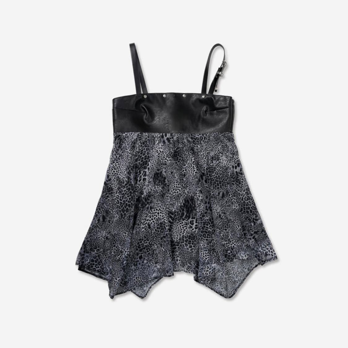 엘프엘프엘프 아카이브스 벨티드 레오파드 슬리브 원피스 그레이 상품이미지1