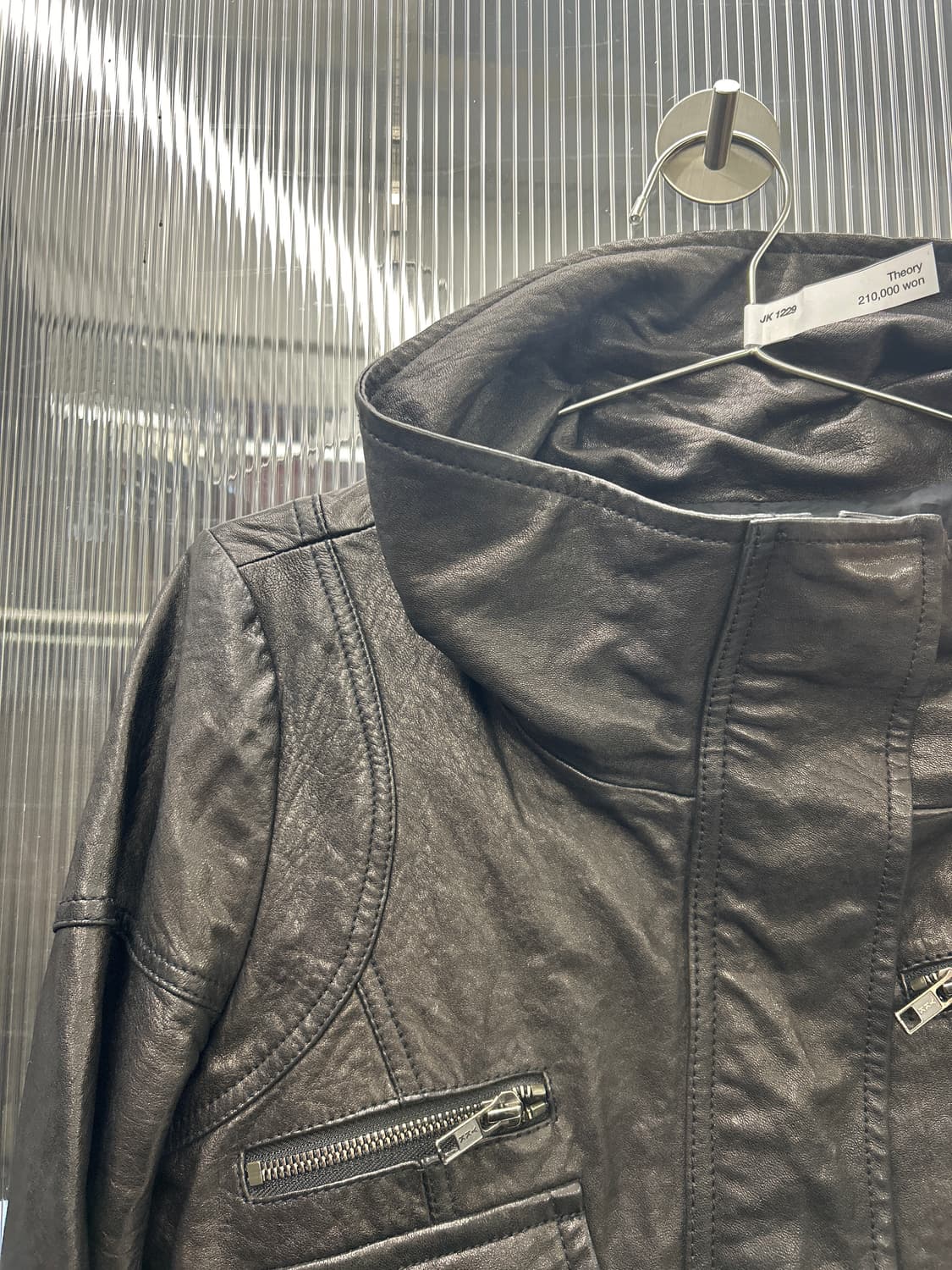 띠어리 풀집업 레더자켓 상품이미지2