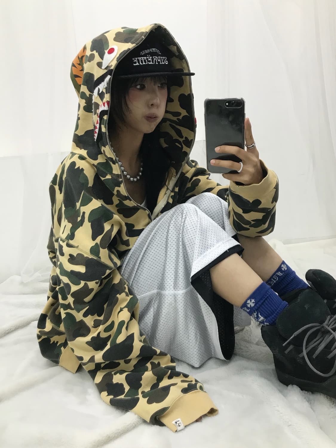 🤎 베이프 황계 카모패턴 투웨이 후드집업 🤎 상품이미지8