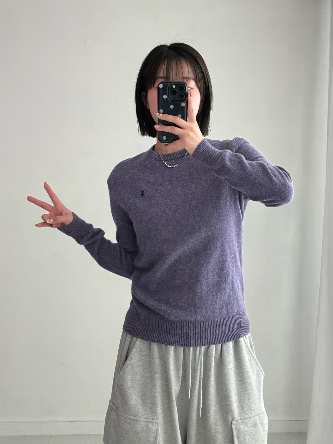 폴로 뮤트 퍼플 니트 상품이미지2