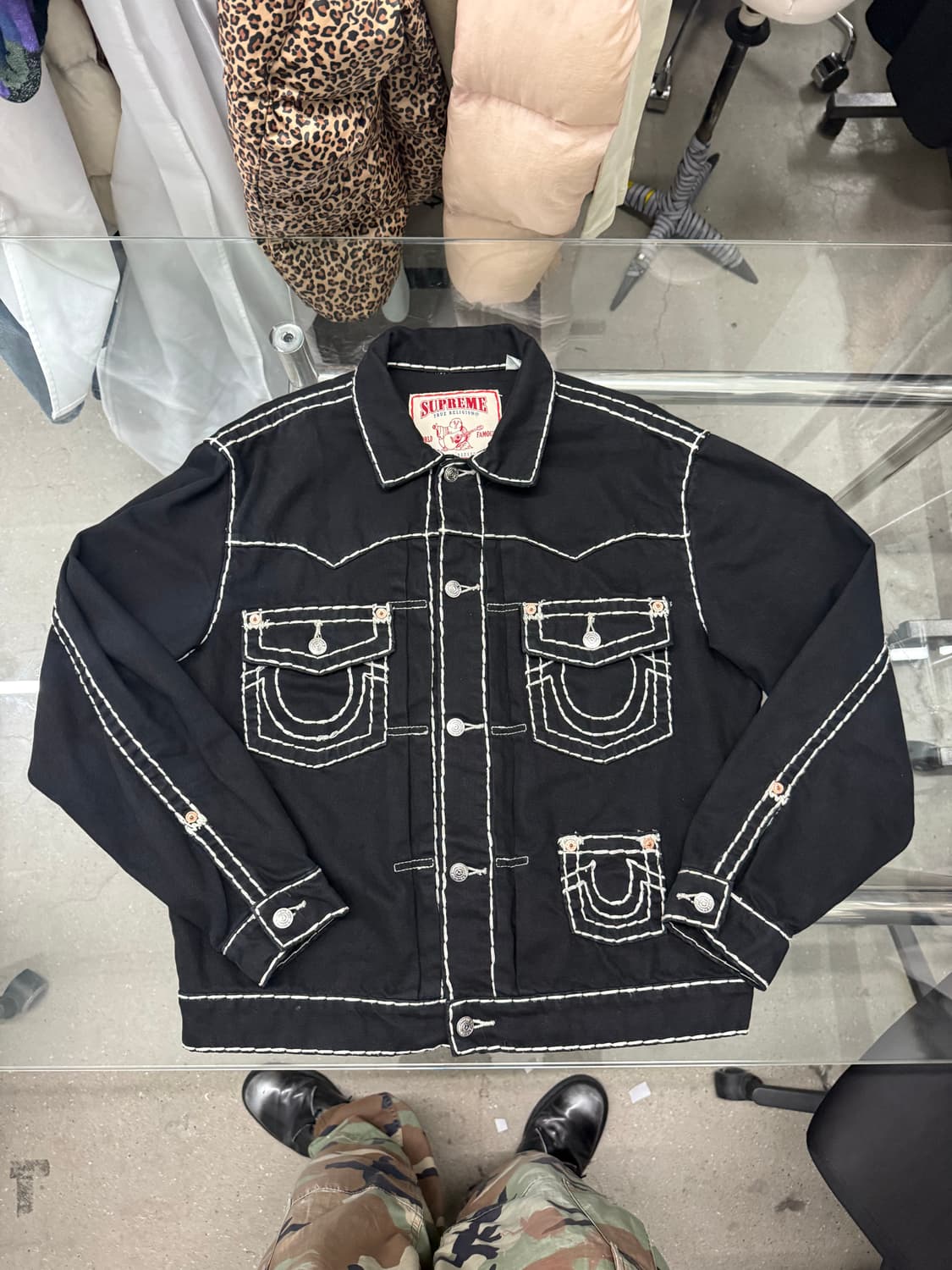 Supreme True Religion Denim Trucker 블랙 상품이미지1