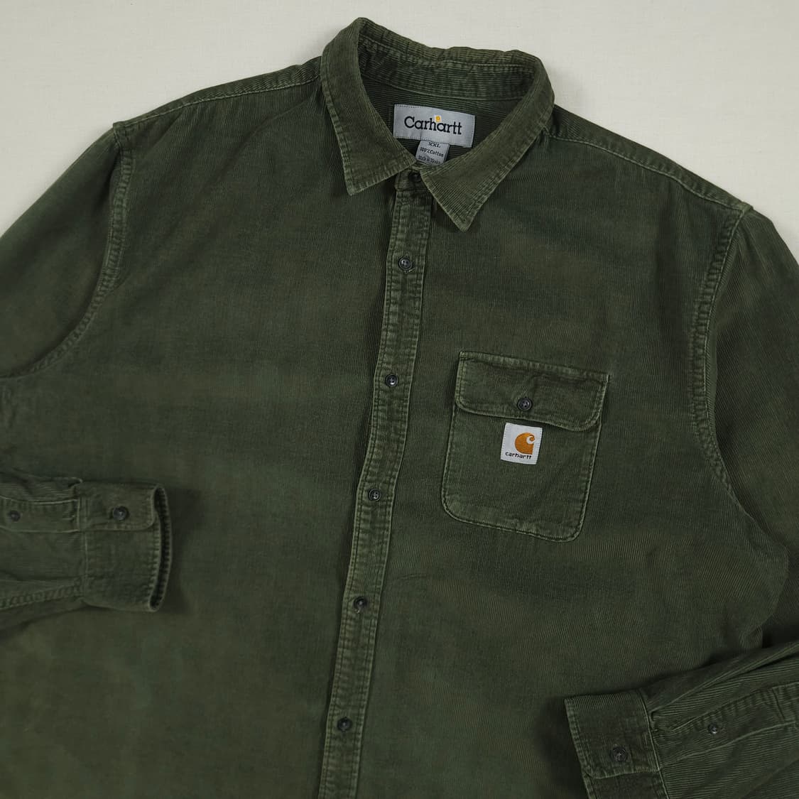 2XL(110) 칼하트 코듀로이 셔츠 카키 상품이미지1