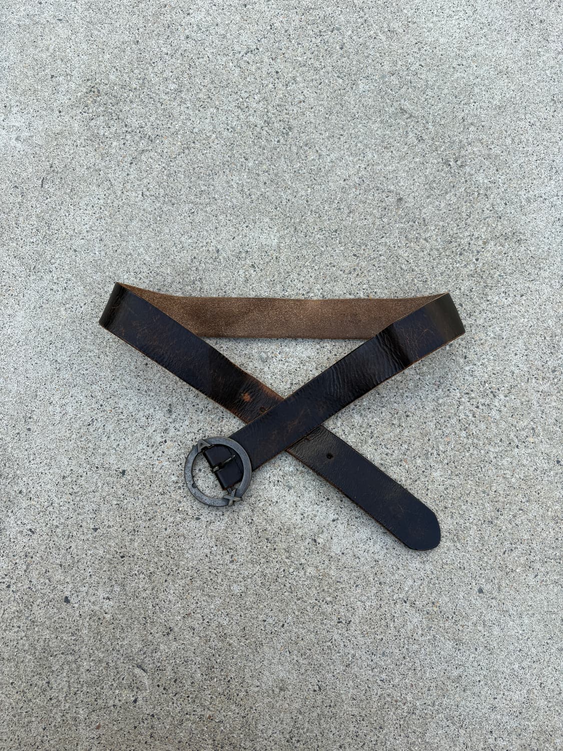 알마니 익스체인지 리얼 레더 벨트 상품이미지3