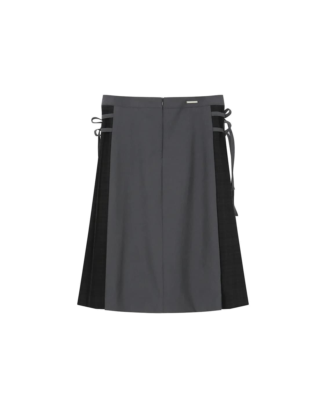 미세키 서울 사이드 보우 플리츠 미디 스커트 차콜 상품이미지1