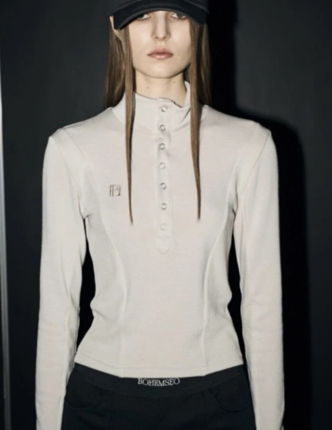 보헤미안서울 하프넥 바이커 셔츠 베이지 상품이미지1