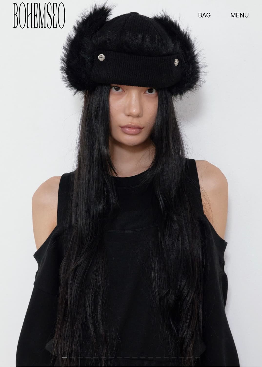 보헴서 Bohemseo Cozy Fur Beanie 팝니다 상품이미지1