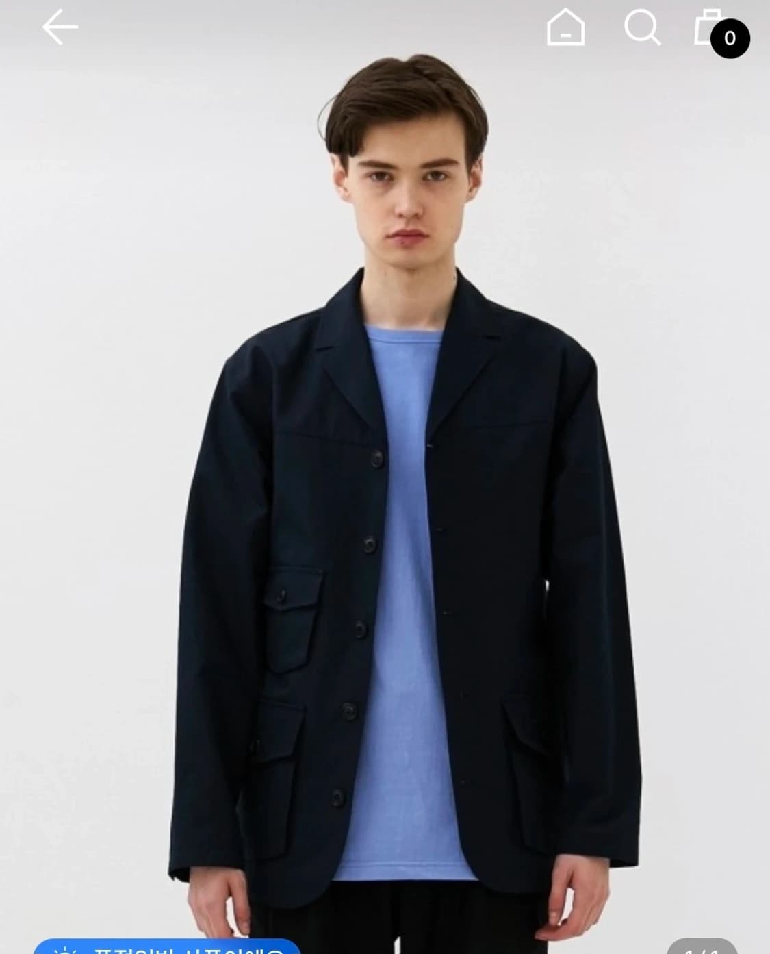 아워스코프 오픈 라펠 BDU 자켓 M 네이비 상품이미지2