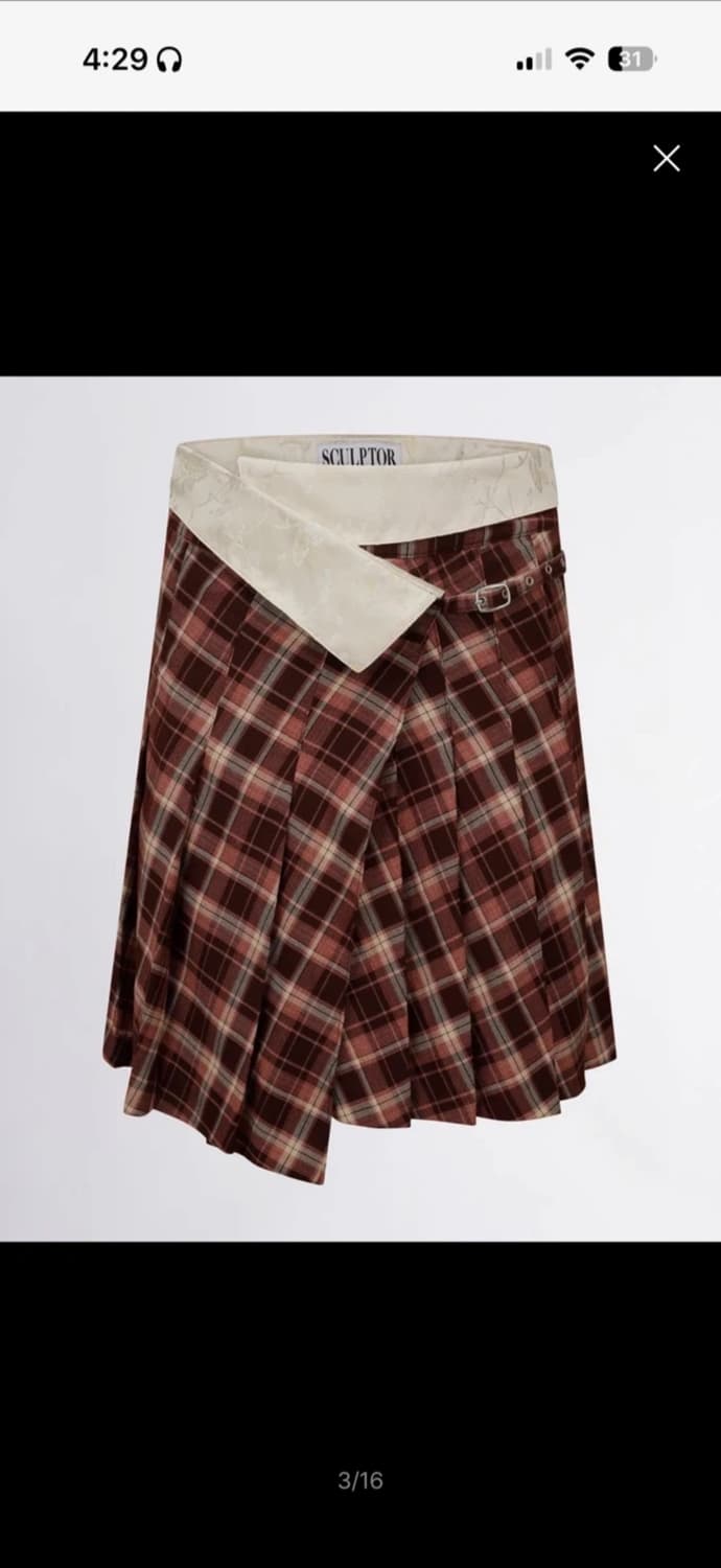 스컬프터 폴디드 웨이스트 플리츠 스커트 상품이미지1