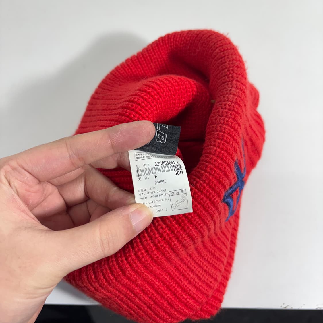 OS MLB 뉴욕양키즈 레드 빅로고 아크릴 숏비니 상품이미지3