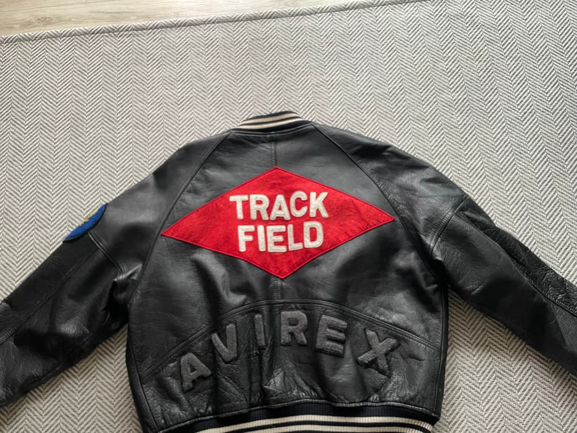 90‘s아비렉스 트랙필드 레더 바시티 자켓  상품이미지3