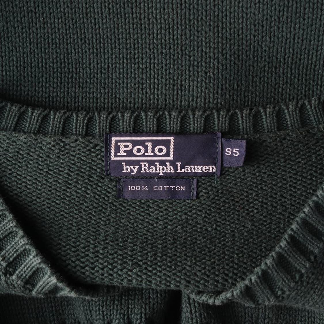 폴로 랄프로렌 코튼 브이넥 니트 다크그린 M 상품이미지5