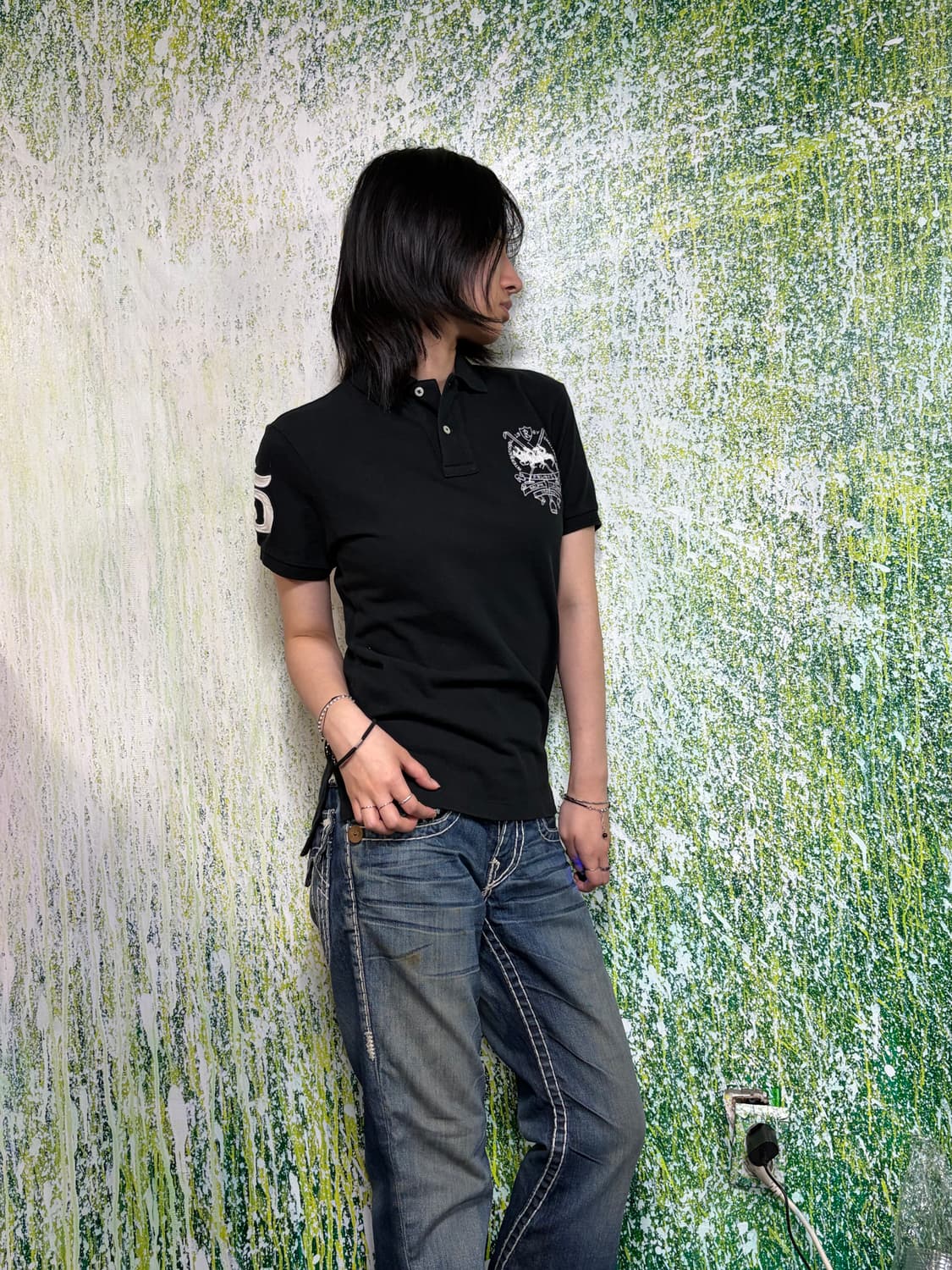 폴로 빅포니 치프키프 체이스 럭비티 블랙 카라 반팔 티셔츠 S 상품이미지6