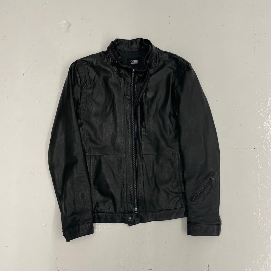 Derg 넥 스트랩 디테일 레더자켓 라이더자켓 상품이미지3