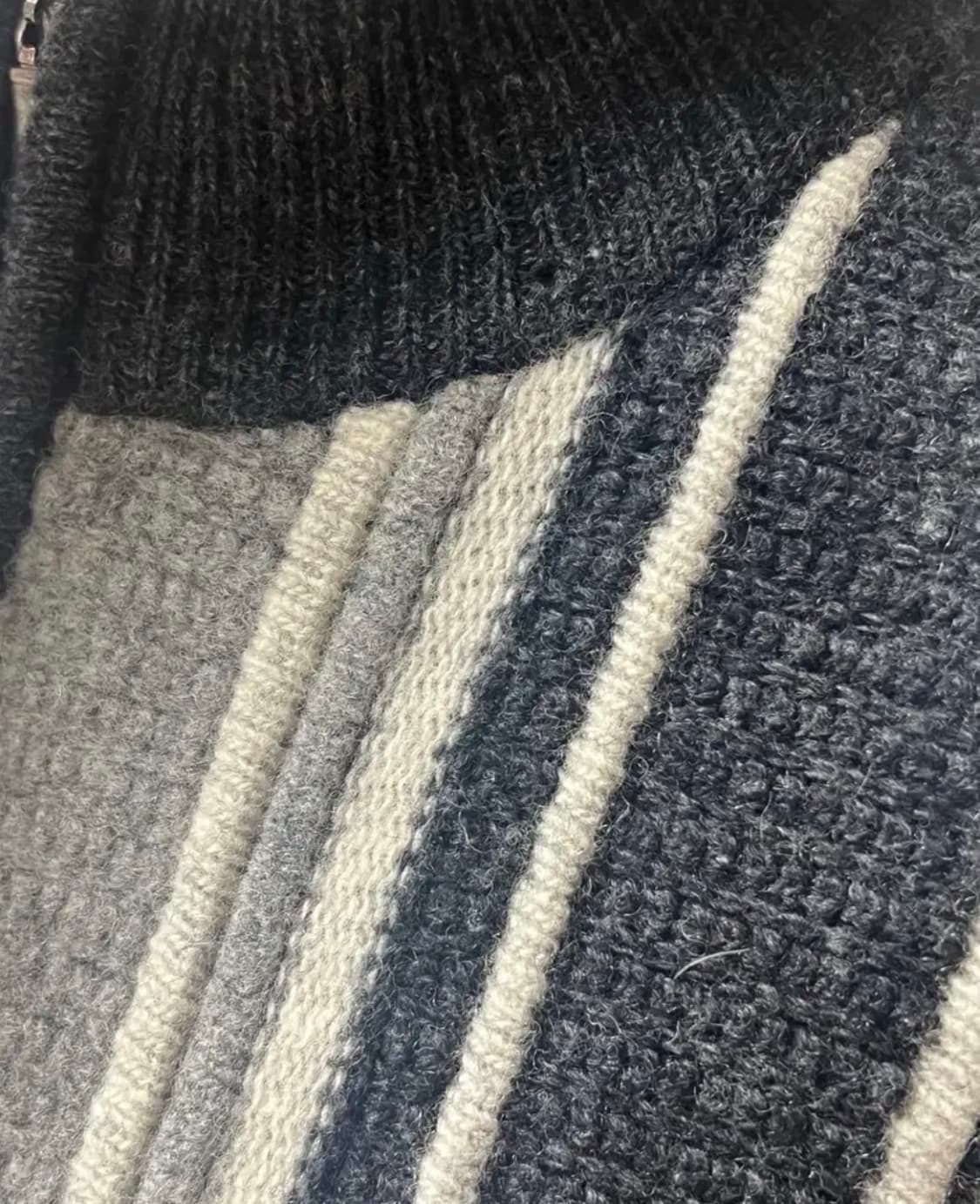 빈티지 코디셋 세로 스트라이프 니트 집업 가디건 트위드체크 원피스 상품이미지6