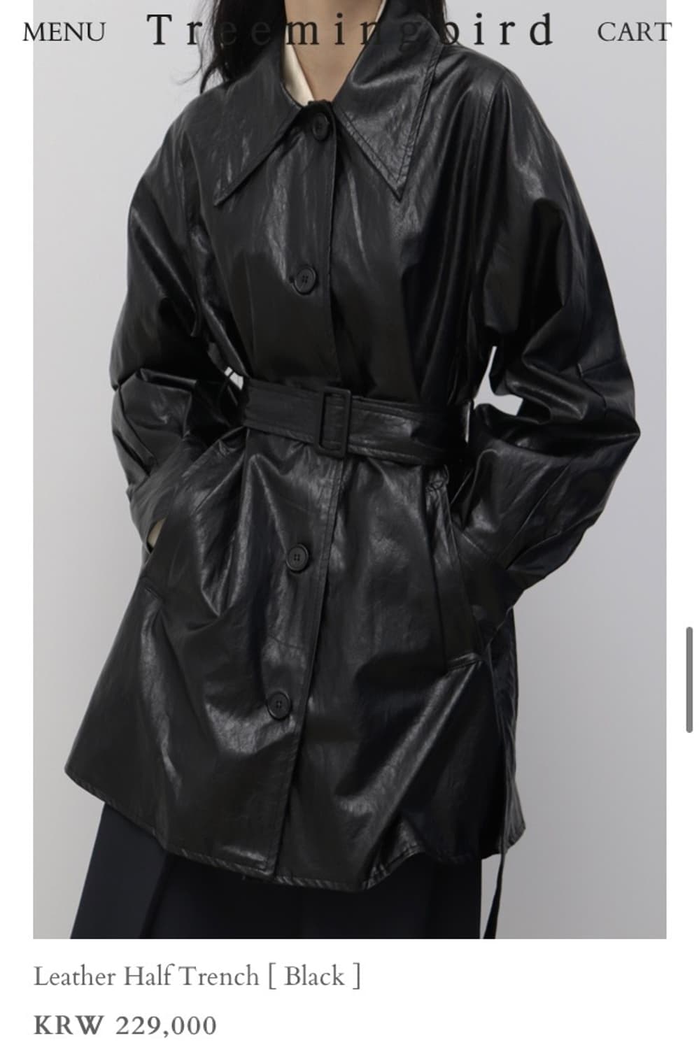 Leather Half Trench [ Black ] 상품이미지2