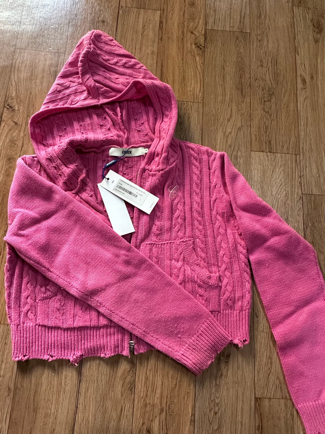 척(chuck) 니트 후드집업 상품이미지1