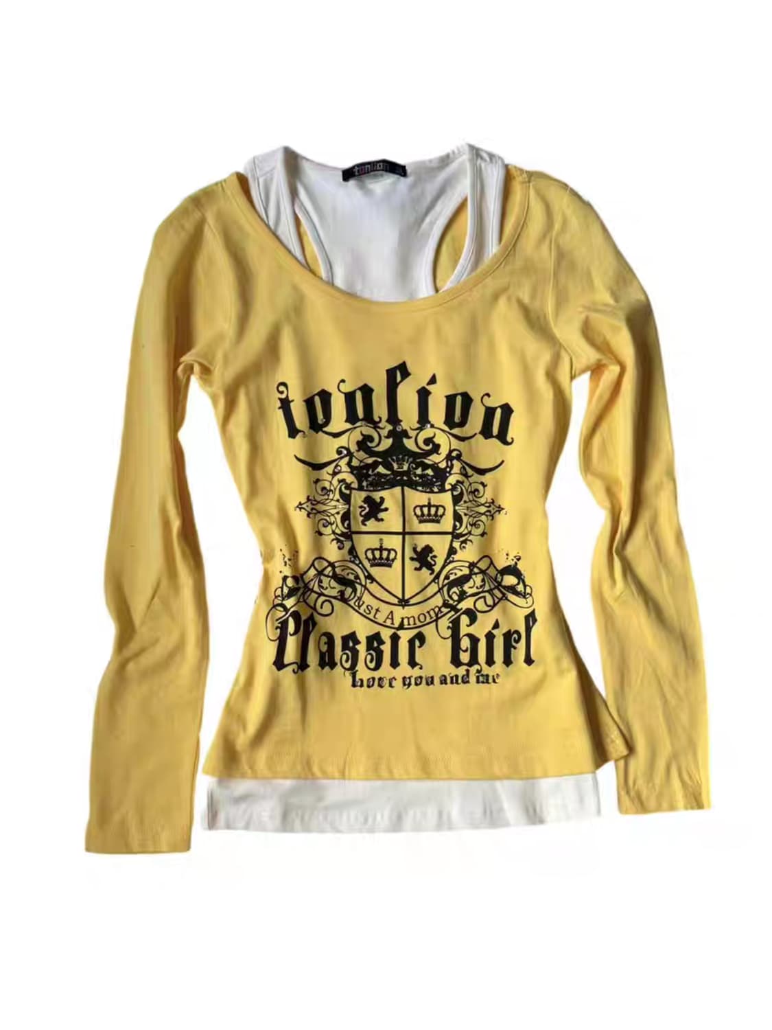 빈티지 갸루 프린팅 긴팔 티셔츠 상품이미지1